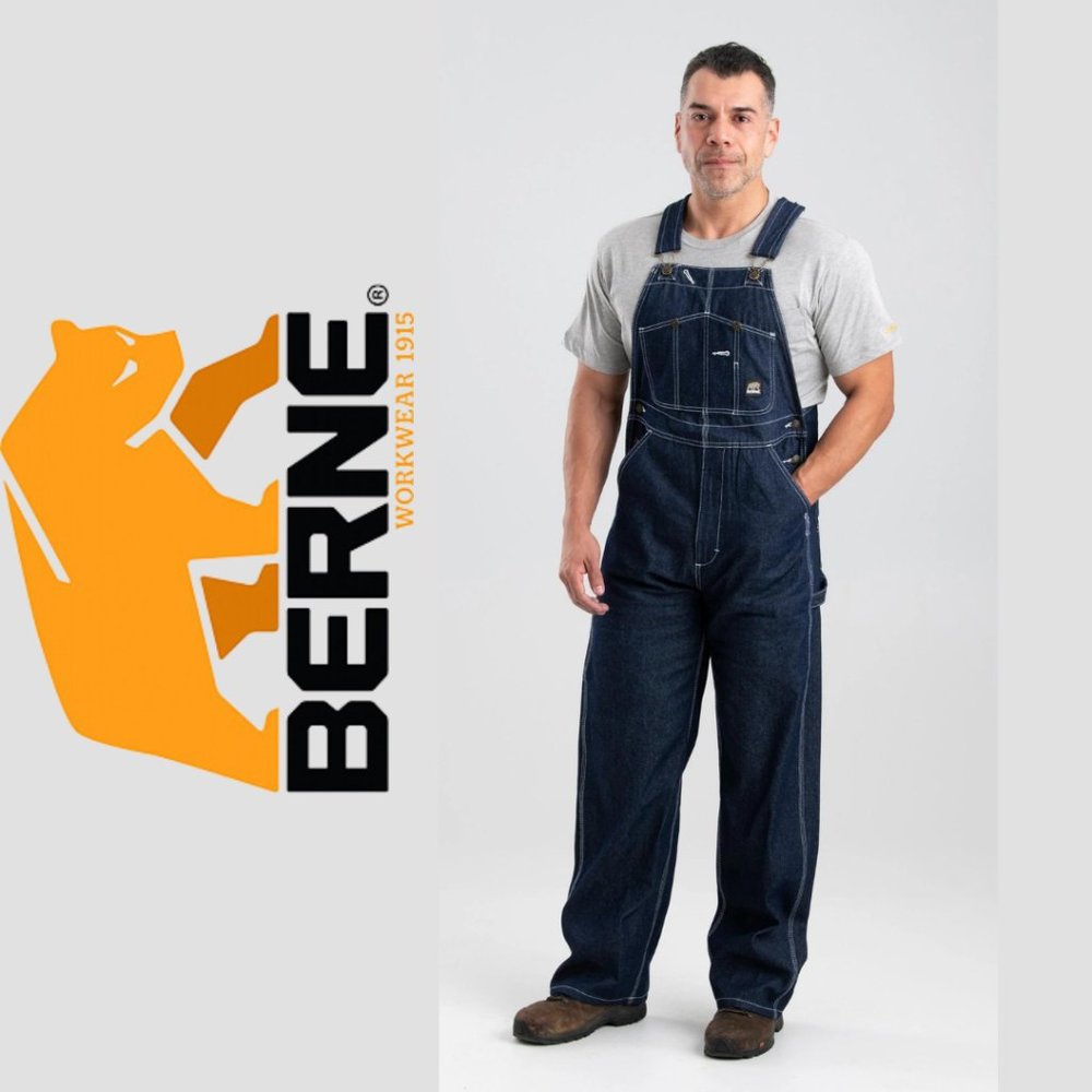 Berne Apparel Heritage Unlined Denim Bib Overalls